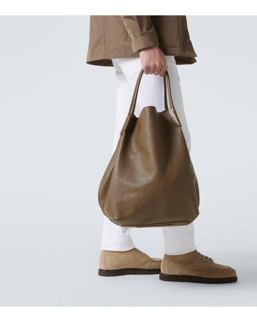 Loro Piana Brown Bale Extra Large Leather Tote Bag for men