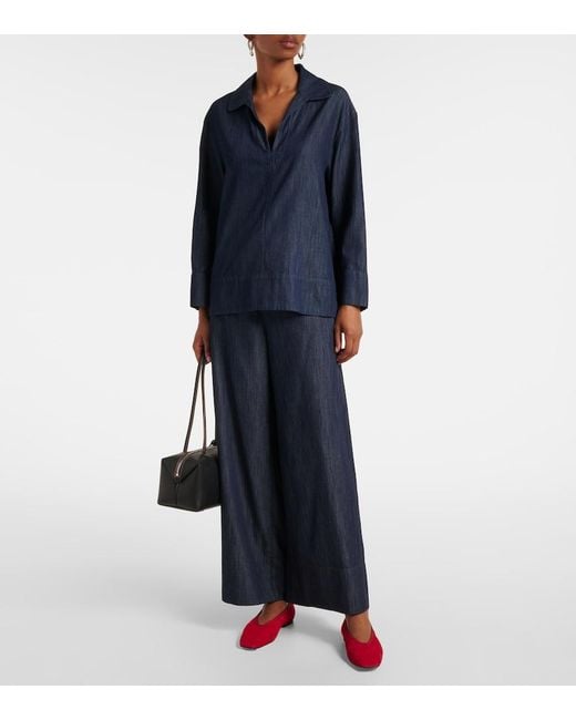 Max Mara Blue Caterina Cotton Top