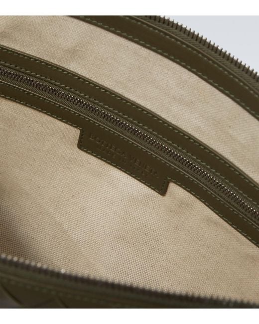 Bottega Veneta Green Intrecciato Leather Crossbody Bag for men