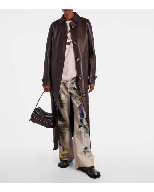 Acne Brown Leather Coat
