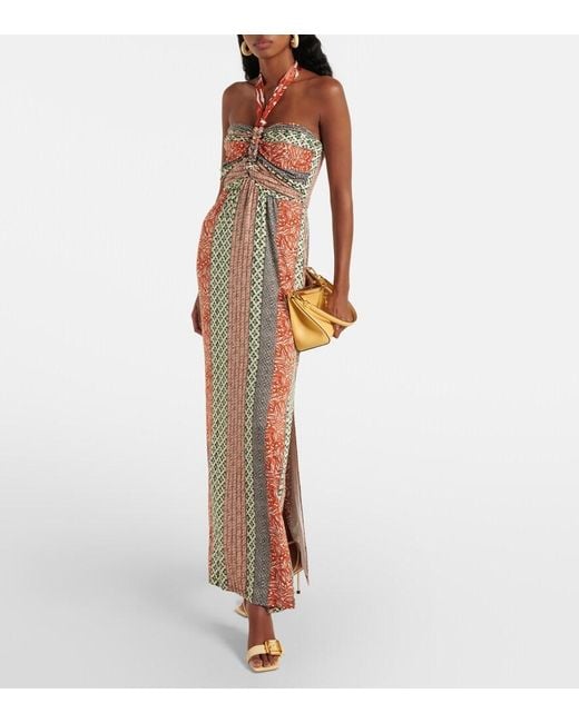 Diane von Furstenberg White Annabelle Printed Jersey Maxi Dress