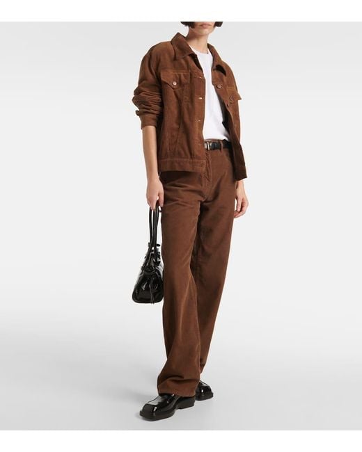 Prada Brown Caramel-coloured Shirt Jacket In Corduroy