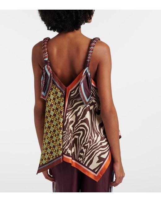 ALÉMAIS Multicolor Wilson Printed Silk Twill Top