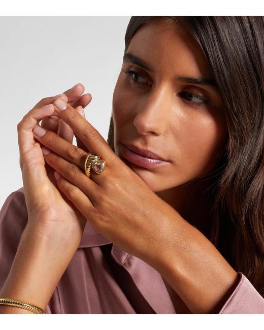 Marina B White Trisolina Toi Et Moi 18Kt Ring With Morganite And Amethyst