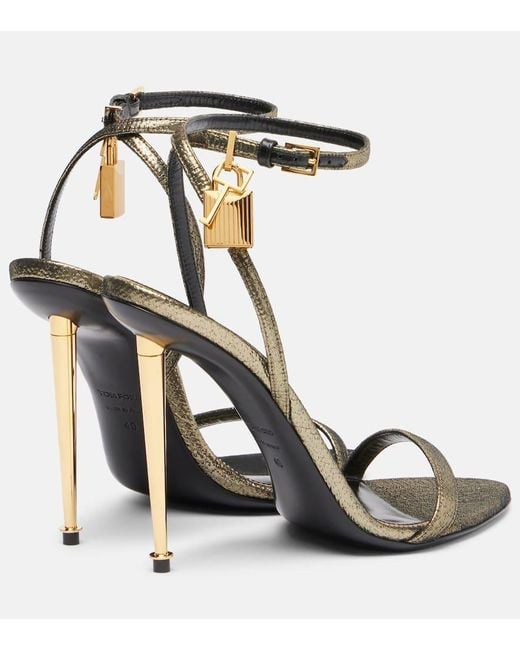 Tom Ford Sandalen Padlock 105 Aus Metallic-Leder