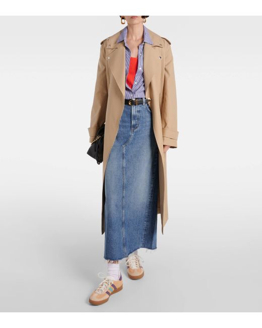 Citizens of Humanity Blue Circolo Reworked Denim Maxi Skirt