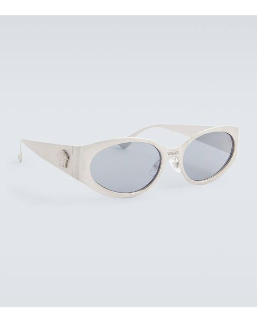 Versace Blue Medusa Oval Sunglasses for men