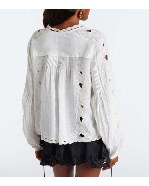 Isabel Marant White Rubra Broderie Anglaise Ramie Blouse