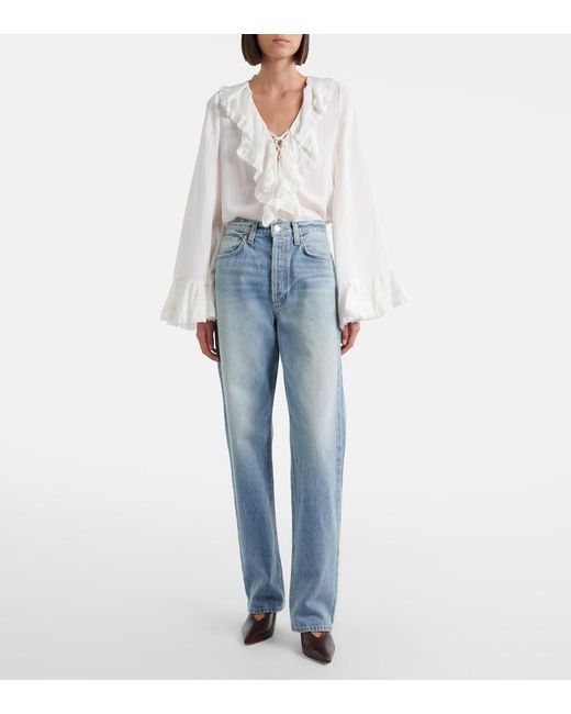 Agolde Blue Kelly Straight Jeans