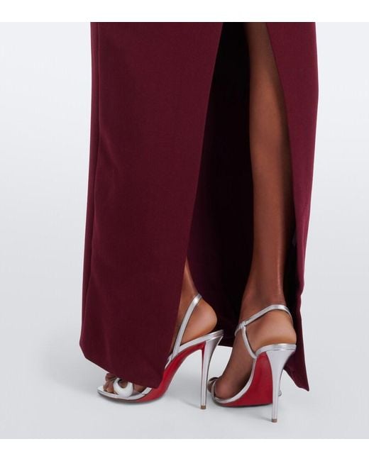 Roland Mouret Purple Scarf-Detail Bustier Gown