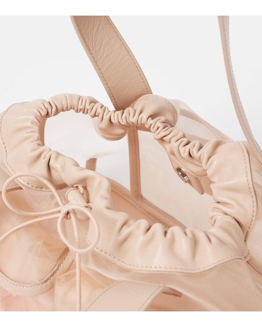 Simone Rocha Pink Tote Carnation Pocket Mit Leder