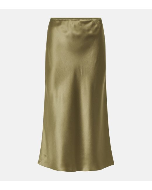 Joseph Green Isaak Silk Satin Midi Skirt