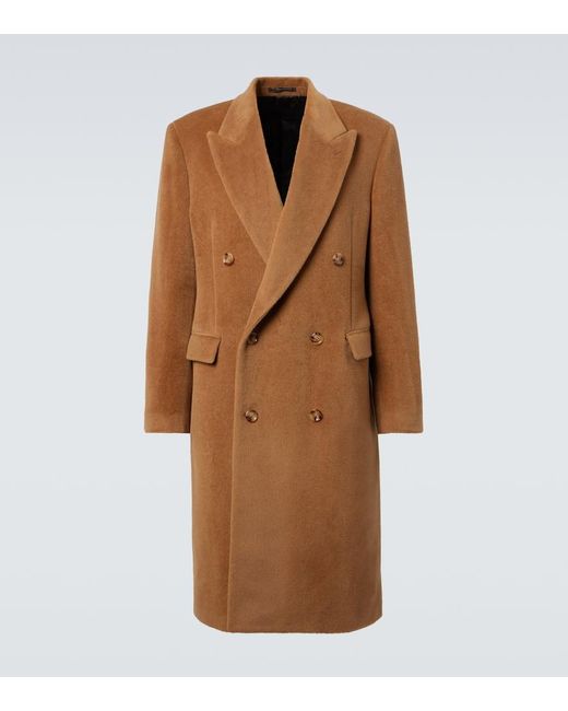 Lardini Brown Virgin Wool Overcoat for men