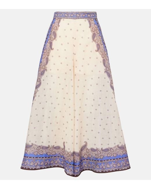 Zimmermann Natural Maxine Wide Leg Cropped Pant