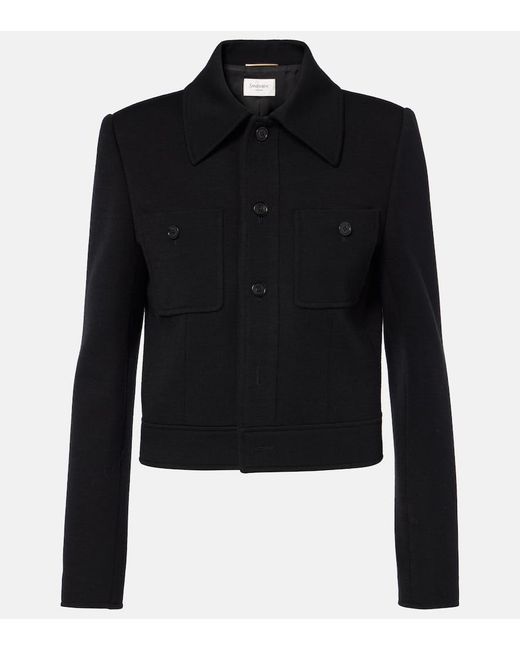 Saint Laurent Black Wool-Blend Jacket