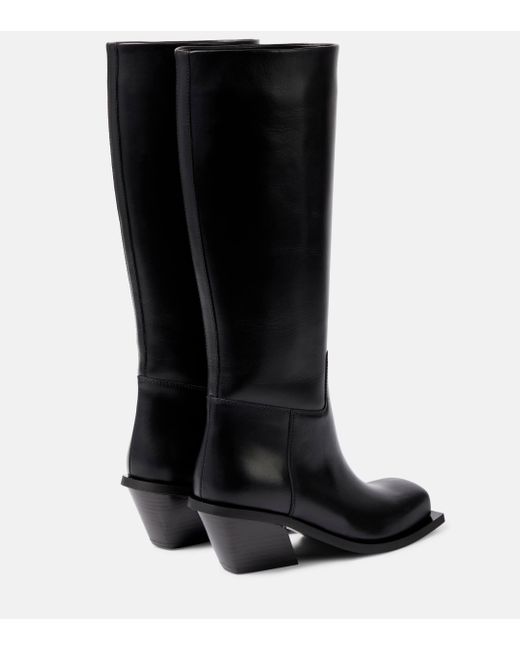 Gia Borghini Black Blondine Leather Knee-high Boots