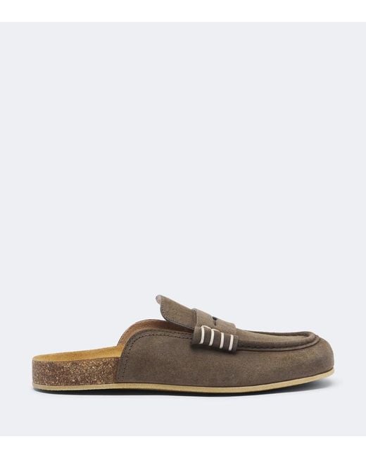 J.W. Anderson Brown Stitch Suede Mules