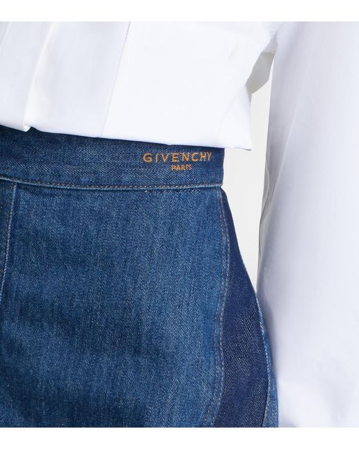 Givenchy Blue Logo Denim Miniskirt