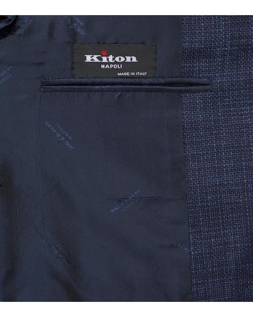 Kiton Blazer Aus Wolle, Seide Und Baumwolle in Blue für Herren