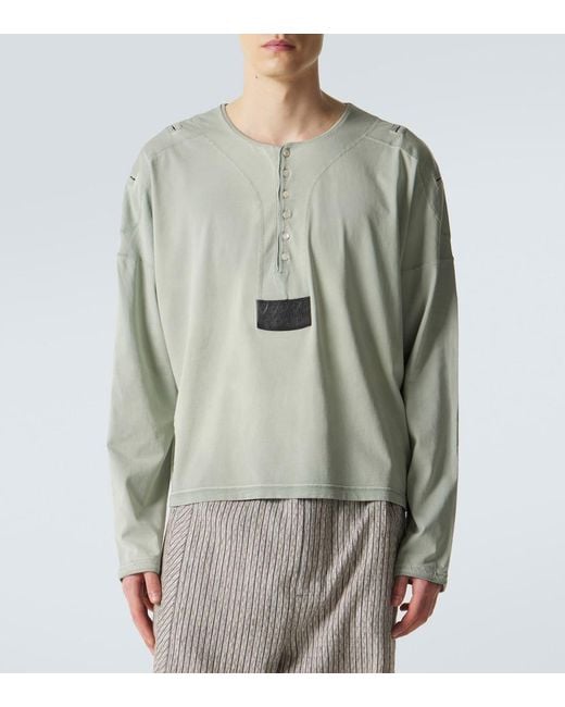 Kiko Kostadinov Green Sargo Cotton Henley Shirt for men
