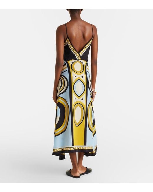 LaDoubleJ White Turn Around Silk Crepe De Chine Midi Dress