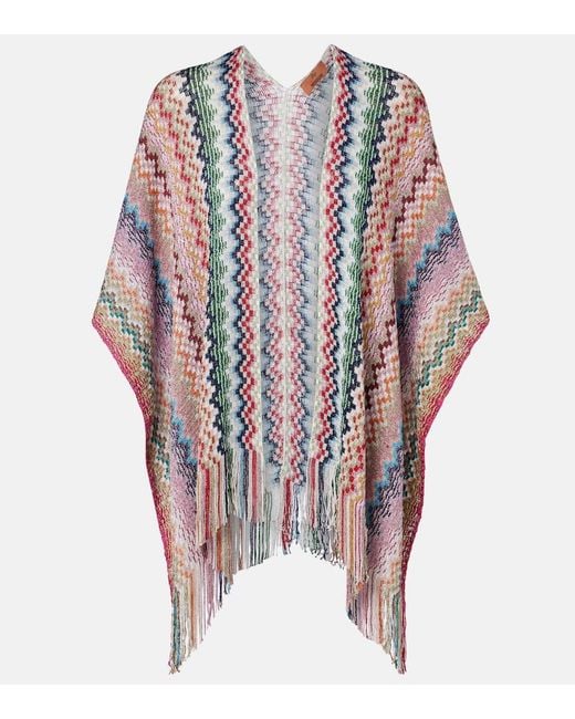 Missoni Multicolor Zigzag Fringed Poncho