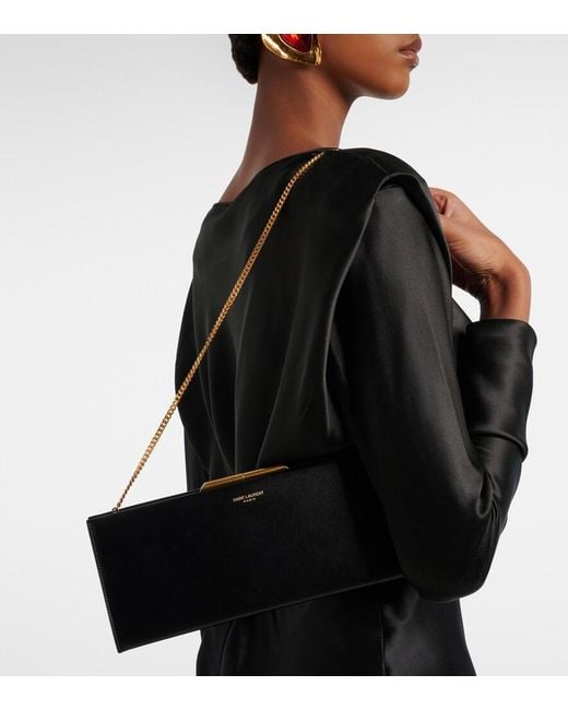 Saint Laurent Black Midnight Small Leather Clutch
