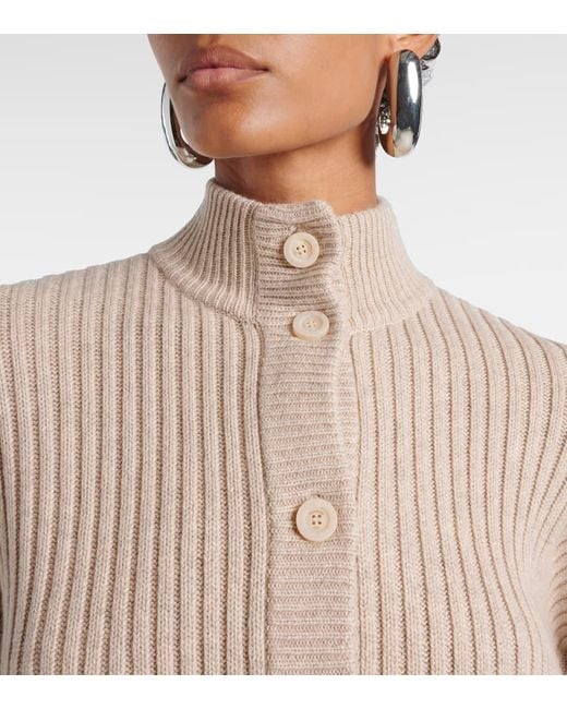 Max Mara Natural Afelio Wool And Cashmere Cardigan