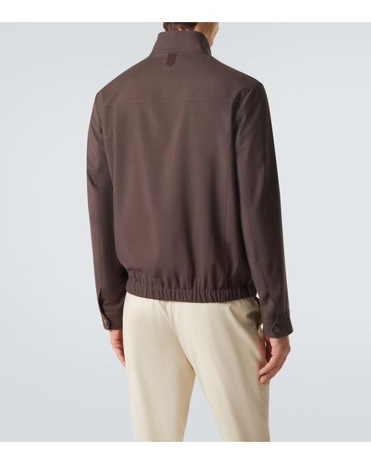 Canali Brown Impeccabile Wool Blouson Jacket for men