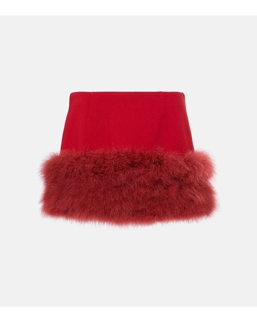 Minifalda Con Plumas Blumarine de color Red