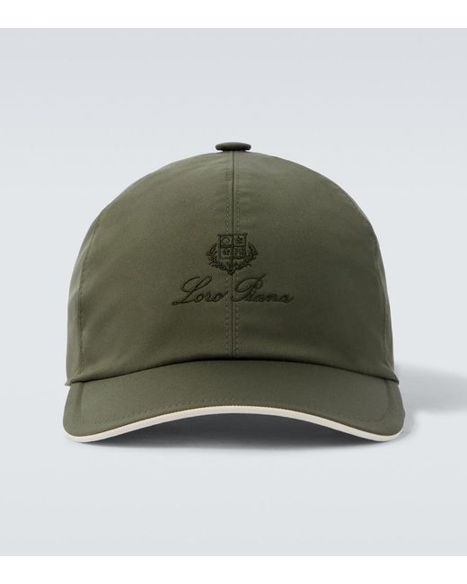 Loro Piana Green Embroidered Baseball Cap for men