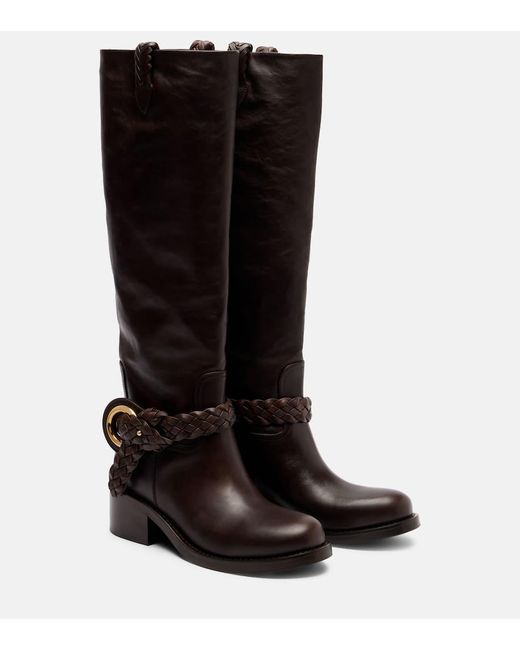 Zimmermann Black Helix 40 Leather Knee-High Boots
