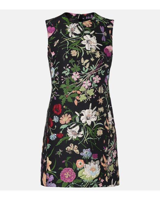 Gucci Green Flora Brocade Minidress