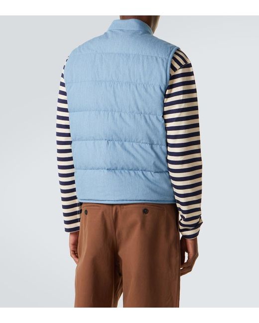 Moncler Blue Heceta Denim Down Vest for men