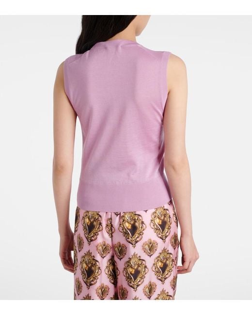 Dolce & Gabbana Pink Cashmere And Silk Top