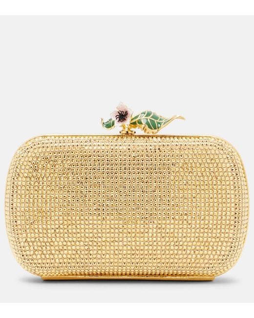 Bottega Veneta Metallic Knot Embellished Leather Clutch