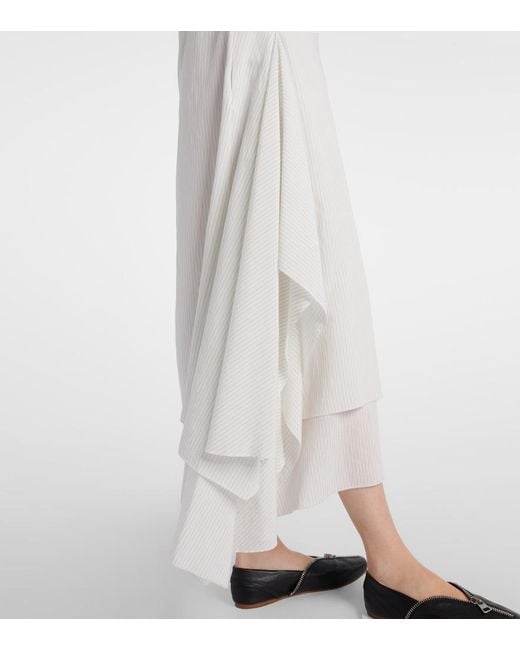 J.W. Anderson White Double-Layered Maxi Dress