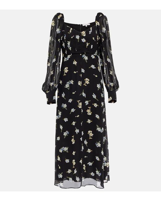 Dorothee Schumacher Black Midnight Blossom Midi Dress