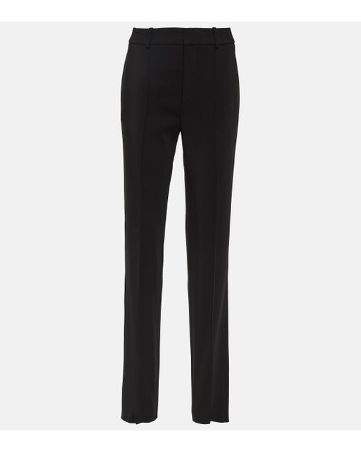 Pantalon droit a taille basse Saint Laurent en coloris Black