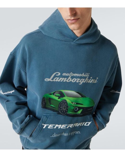 Balenciaga X Automobili Lamborghini Hoodie Aus Baumwolle in Blue für Herren