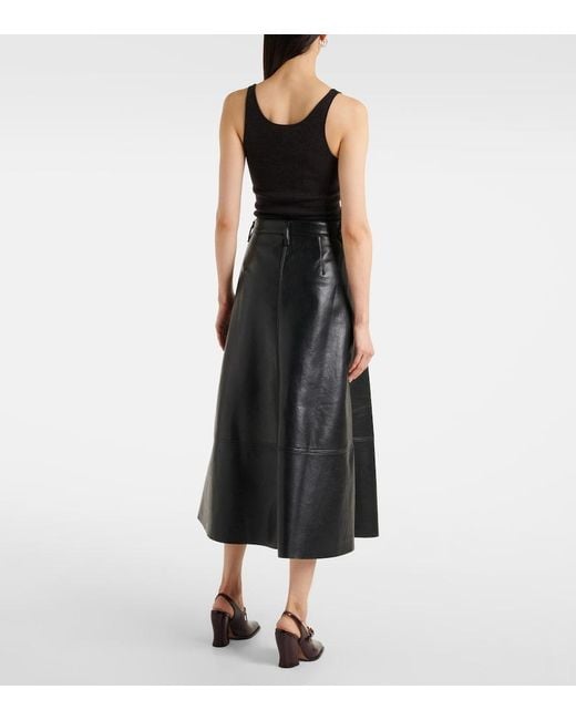 Citizens of Humanity Black Cassia Faux Leather Midi Skirt