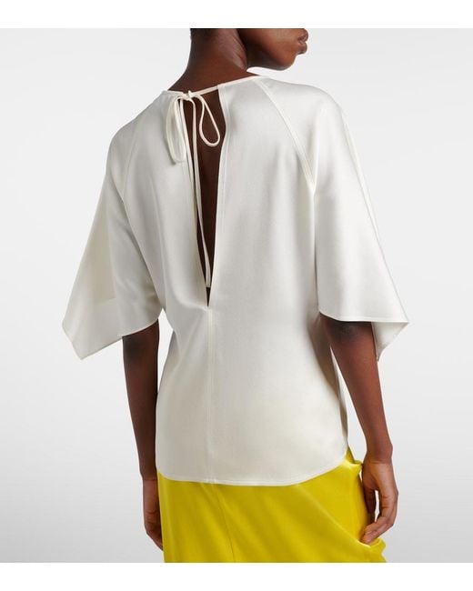Stella McCartney White Open-Back Satin Top
