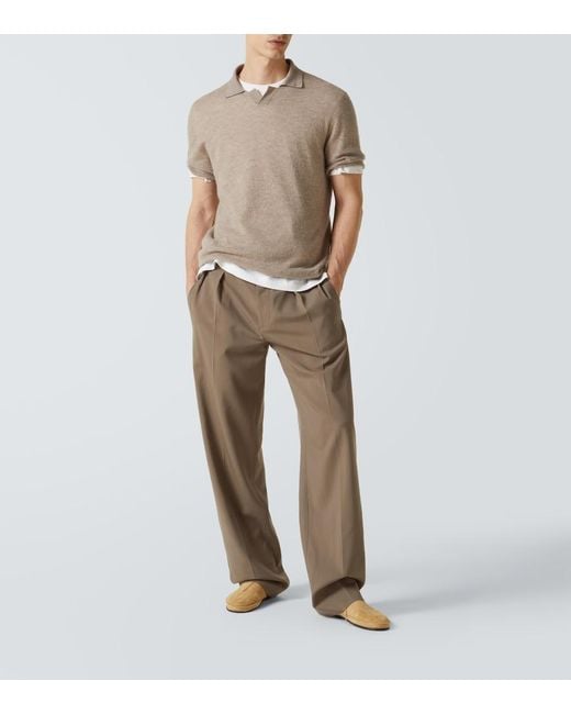 The Row Natural Isao Cashmere Polo Shirt for men