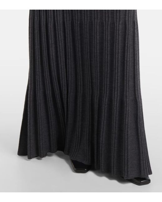 Joseph Black Merino Ribbed-Knit Wool Maxi Skirt