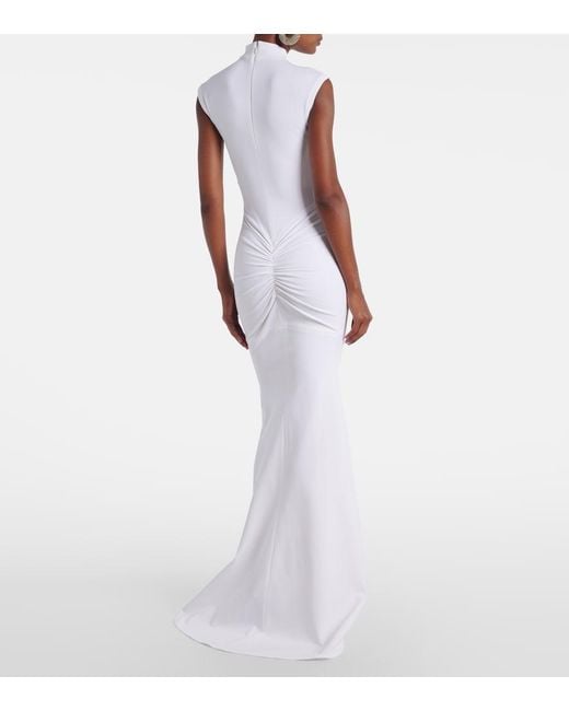 Jacquemus White Alba Crepe Jersey Maxi Dress