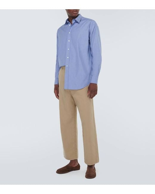 The Row Blue Miller Cotton Oxford Shirt for men