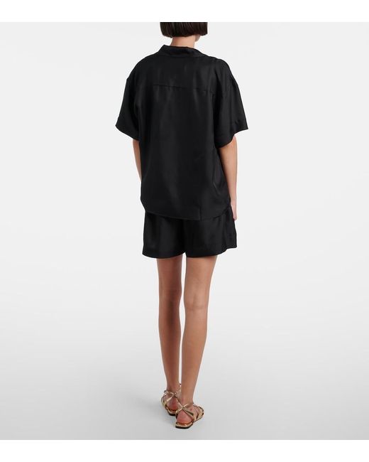 Asceno Black Prague Silk Twill Shirt
