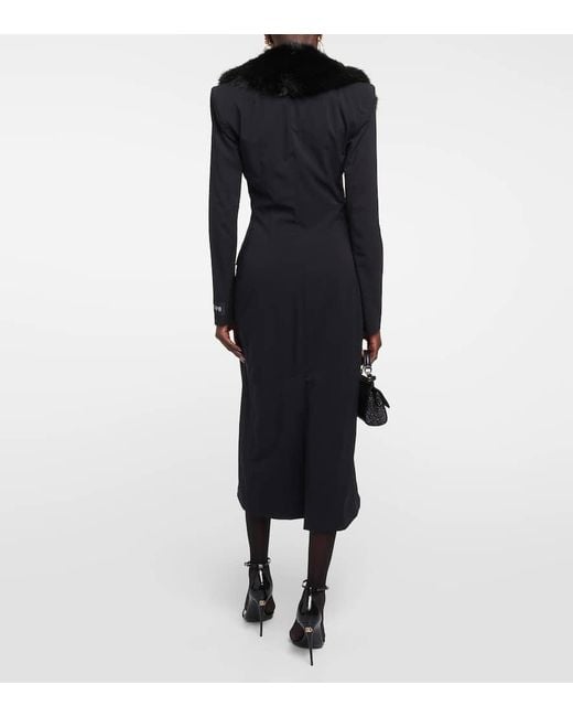 Cappotto in georgette di misto seta di Dolce & Gabbana in Black