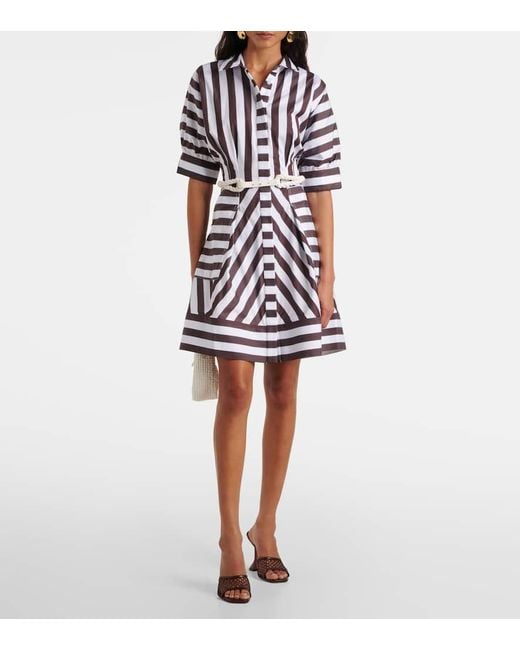Rebecca Vallance Pippa Striped Cotton Minidress in White