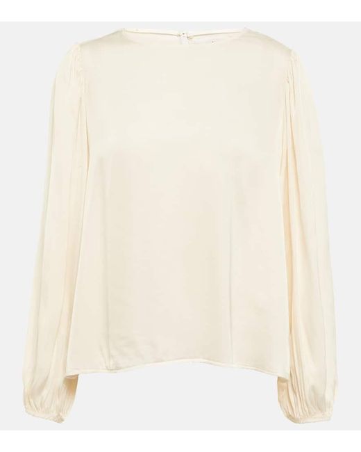 Velvet White Top Leila Aus Satin